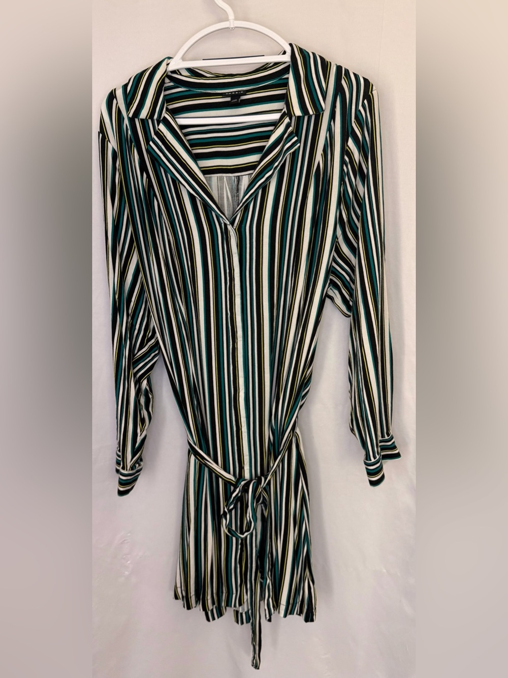 torrid Green, Teal, Black and White Striped Long-Sleeve Dress size 3